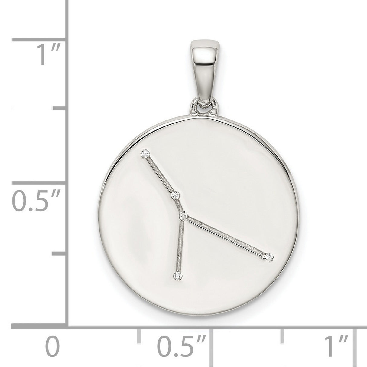 Sterling Silver Virgo Constellation Pendant with Cubic Zirconia, Zodiac Celestial Charm for Women