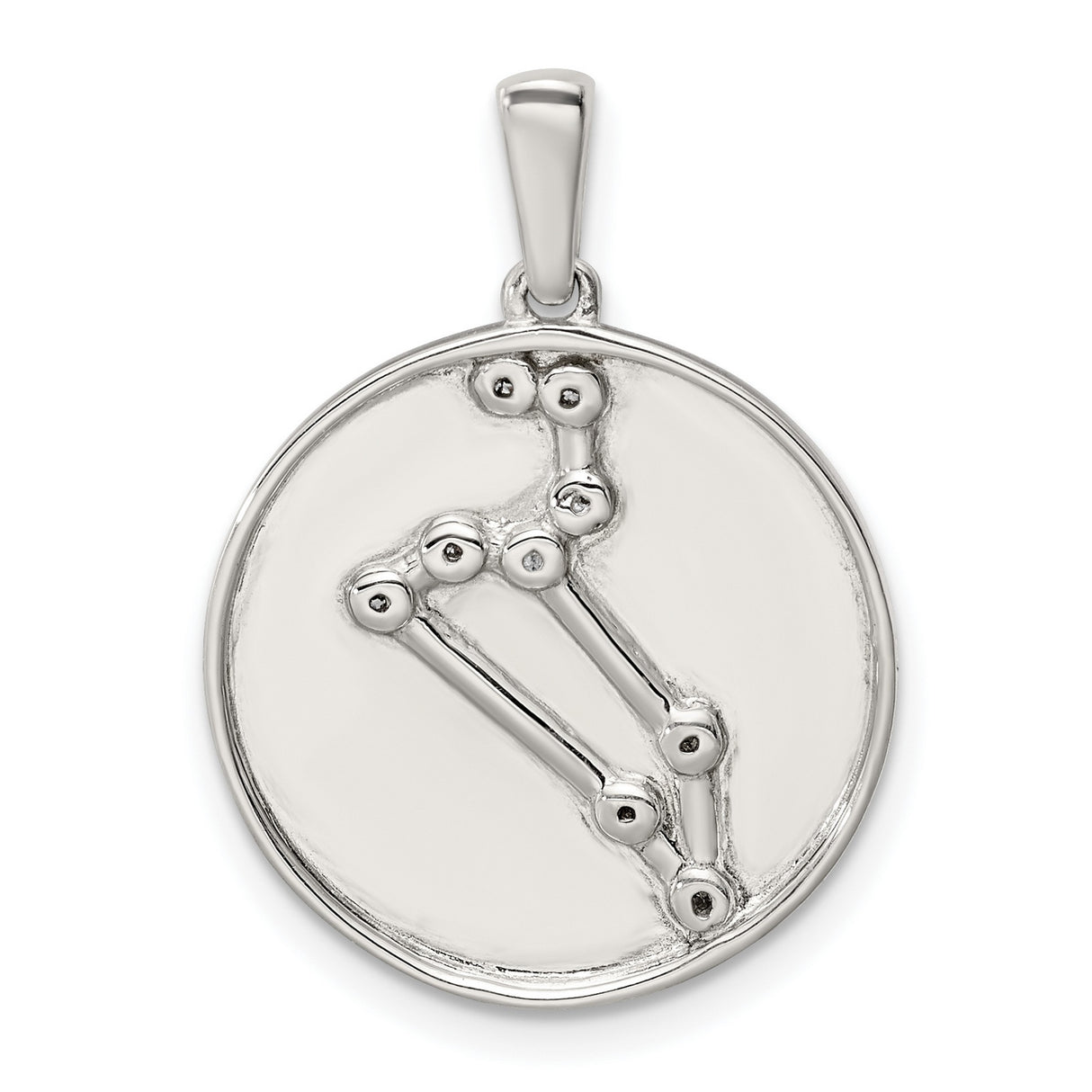 Sterling Silver Capricorn Constellation Pendant with Cubic Zirconia, Zodiac and Horoscope Charm