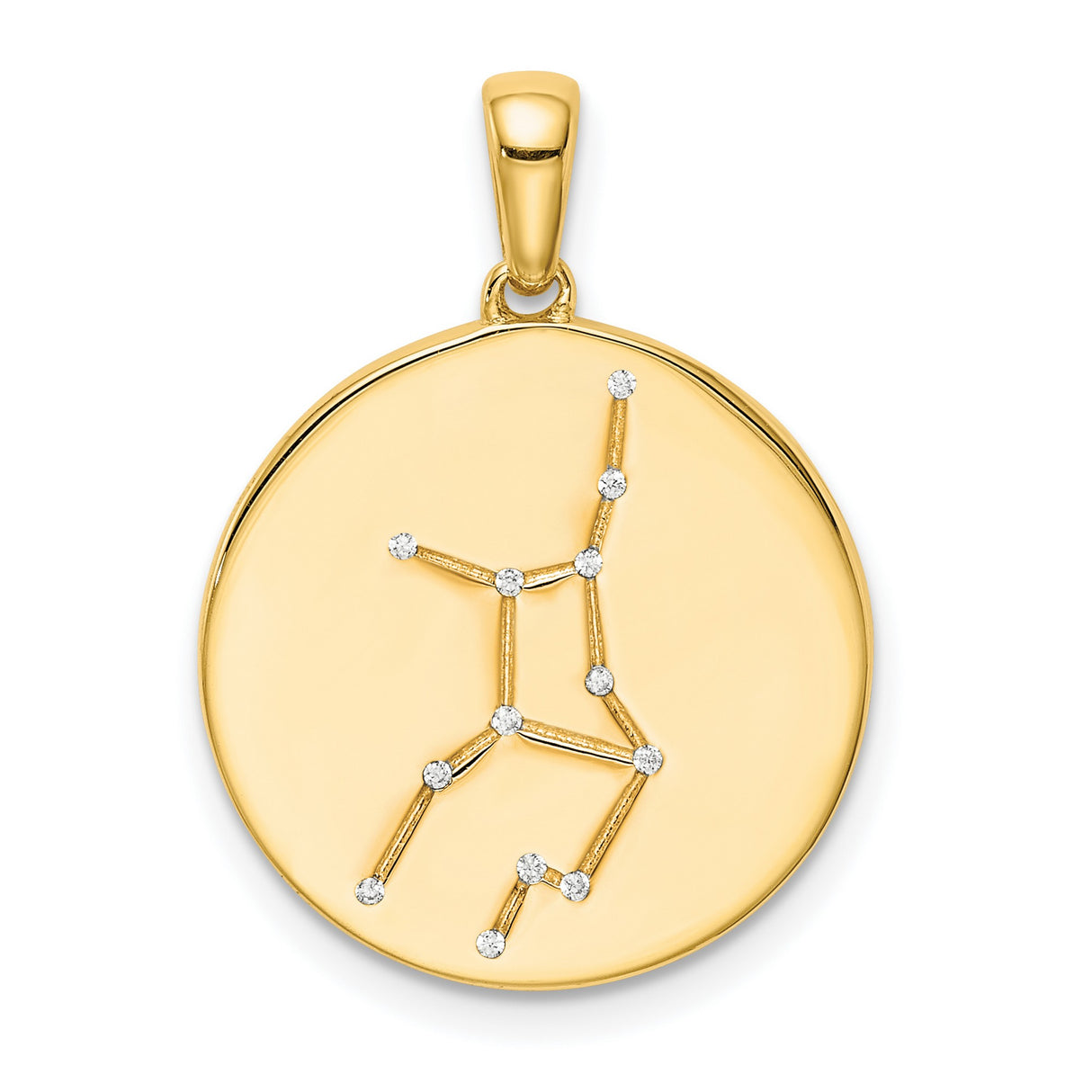 Virgo Constellation Symbol With CZ Stars Charm Pendant in Real 925 Sterling SIlver
