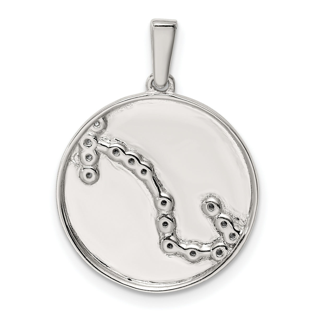 Sterling Silver Scorpio Zodiac Constellation Pendant with Cubic Zirconia Accents