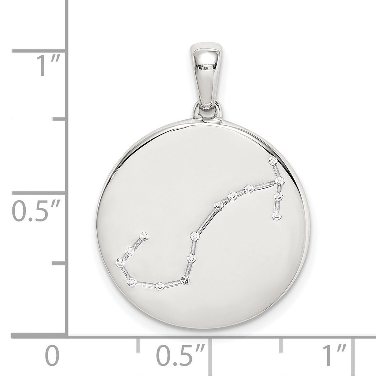 Sterling Silver Scorpio Zodiac Constellation Pendant with Cubic Zirconia Accents
