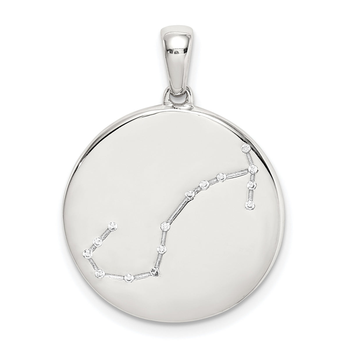 Sterling Silver Scorpio Zodiac Constellation Pendant with Cubic Zirconia Accents