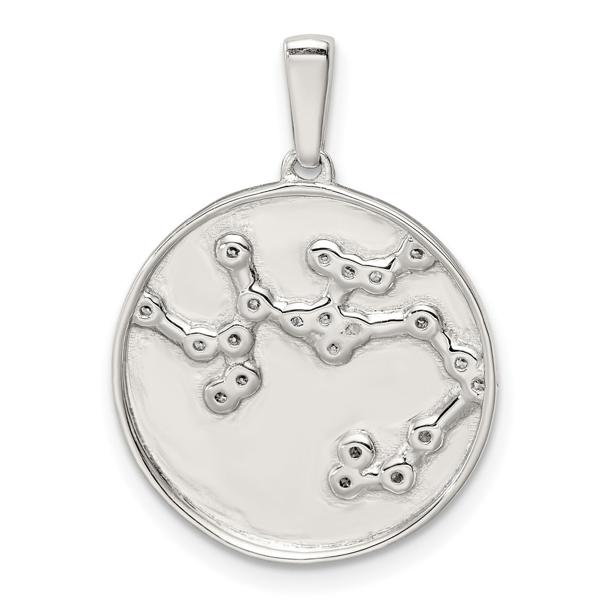 Sterling Silver Zodiac Constellation Pendant with Cubic Zirconia Accents, Celestial Charm
