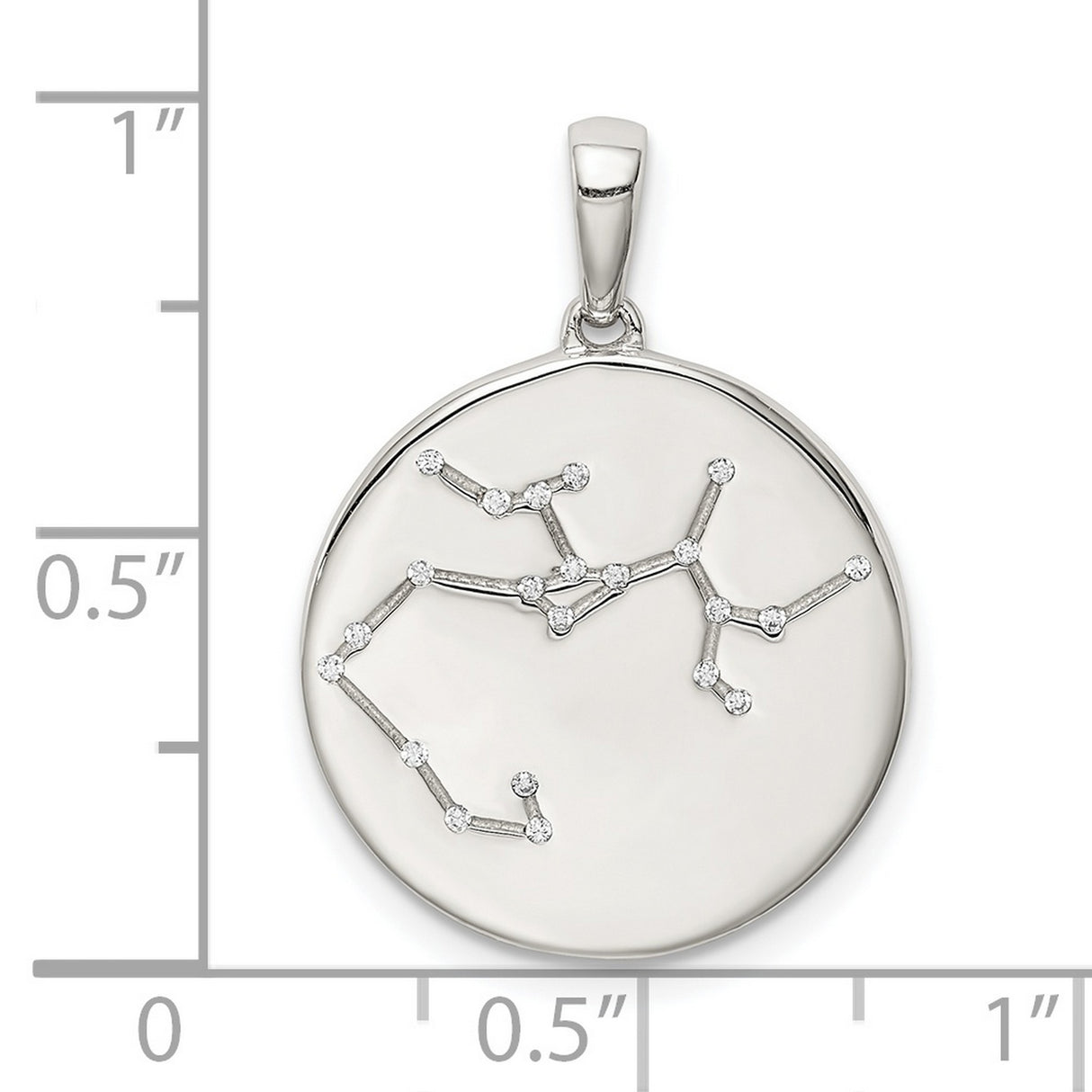Sterling Silver Zodiac Constellation Pendant with Cubic Zirconia Accents, Celestial Charm