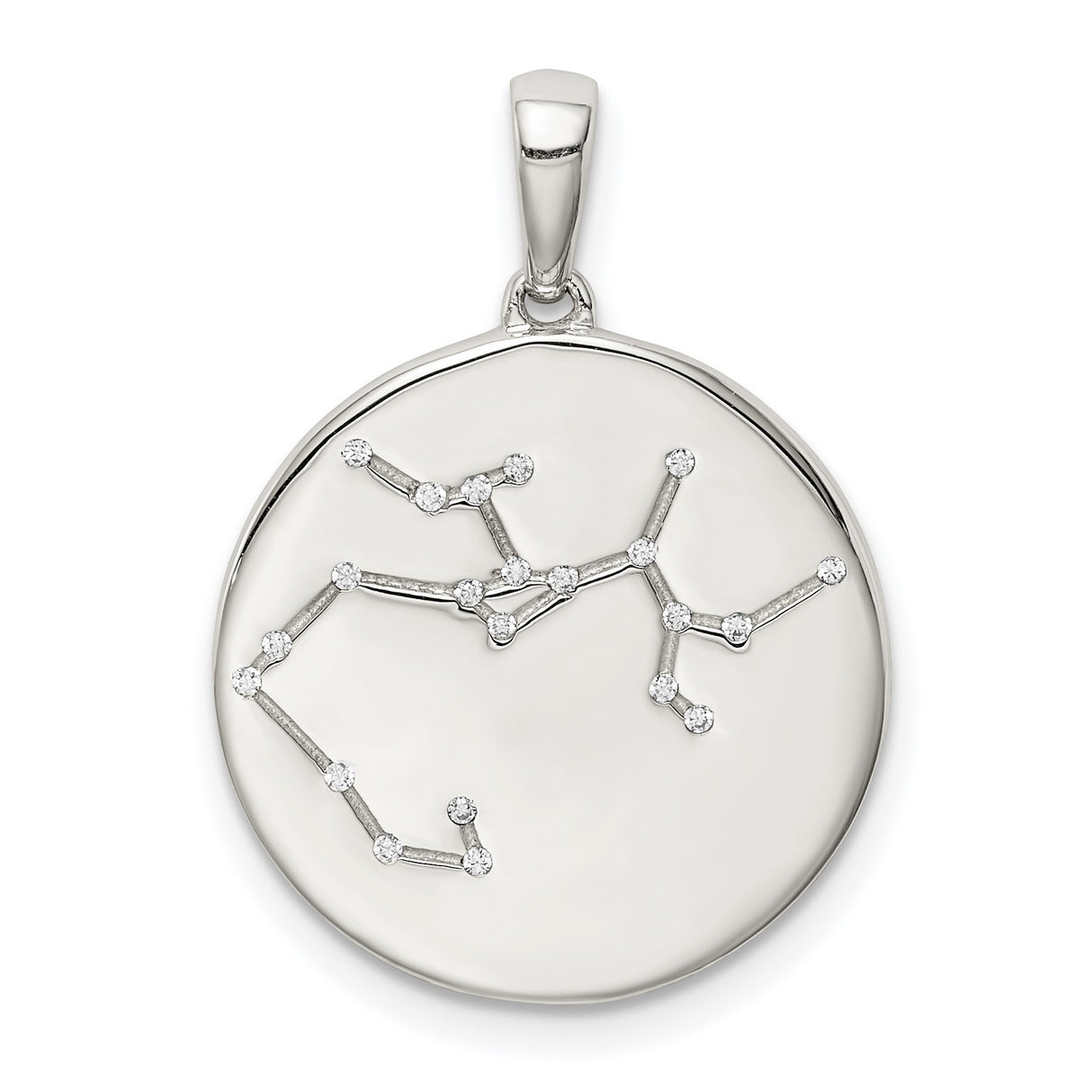 Sterling Silver Zodiac Constellation Pendant with Cubic Zirconia Accents, Celestial Charm