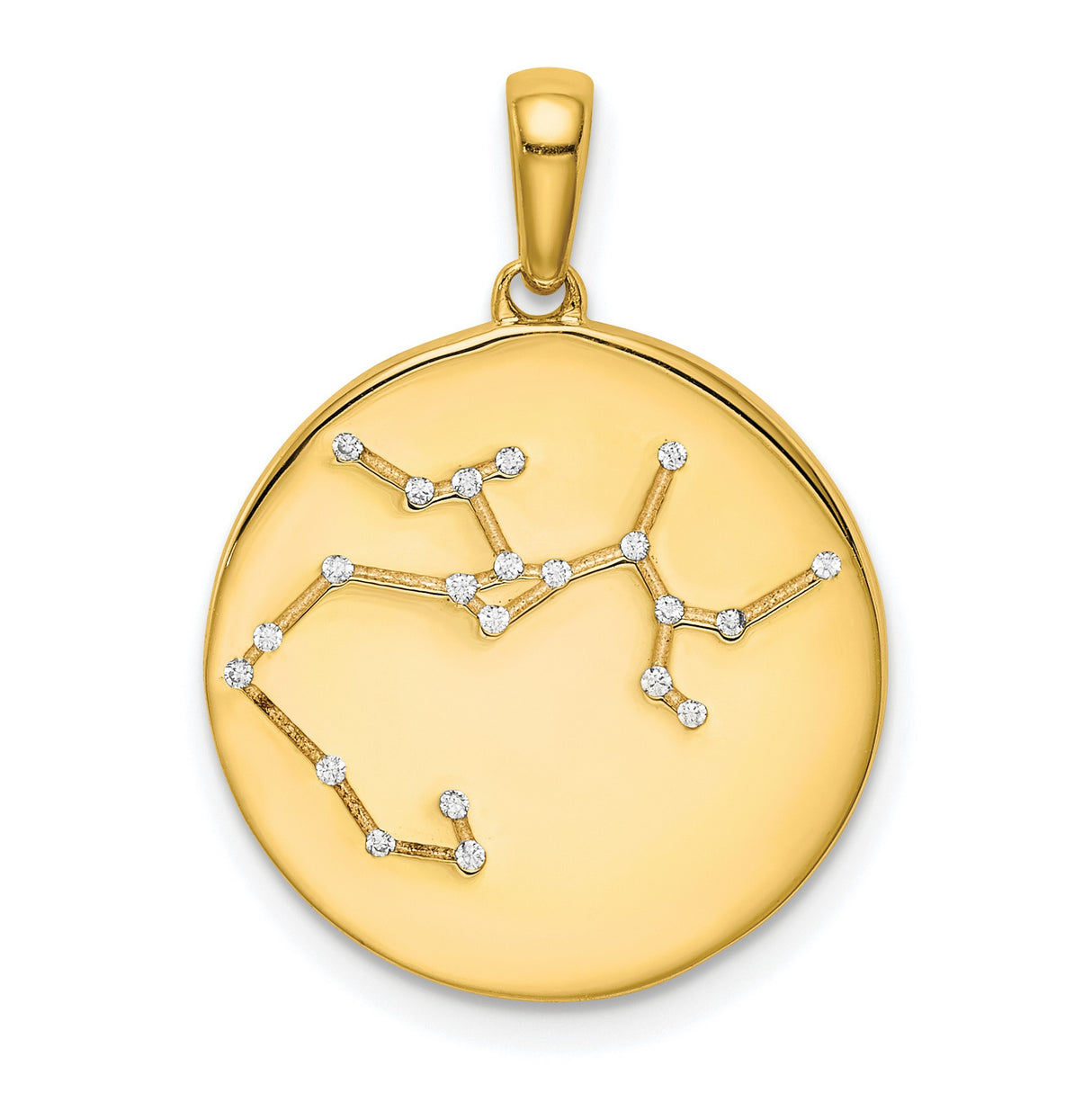 Sagittarius Constellation Symbol With CZ Stars Charm Pendant in Real 925 Sterling SIlver