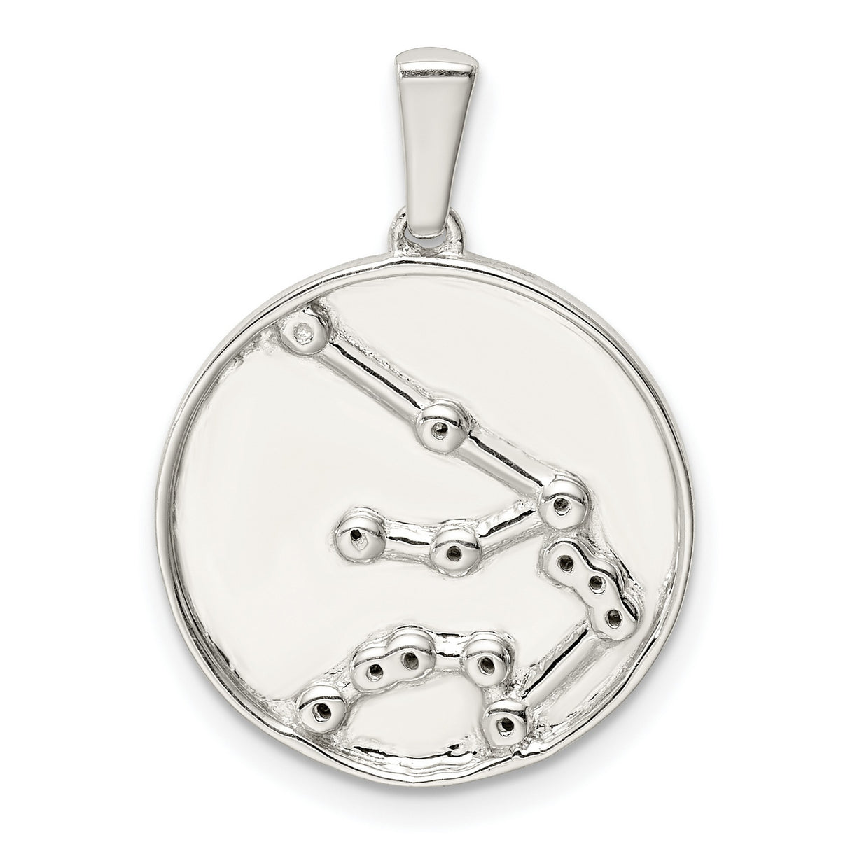 Sterling Silver Sagittarius Zodiac Constellation Pendant with Cubic Zirconia Accents