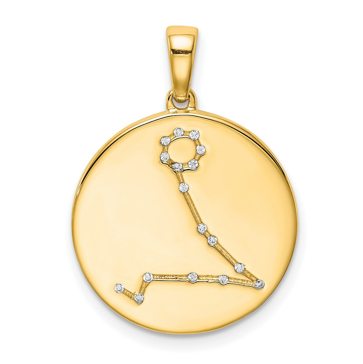 Pisces Constellation Symbol With CZ Stars Charm Pendant in Real 925 Sterling SIlver