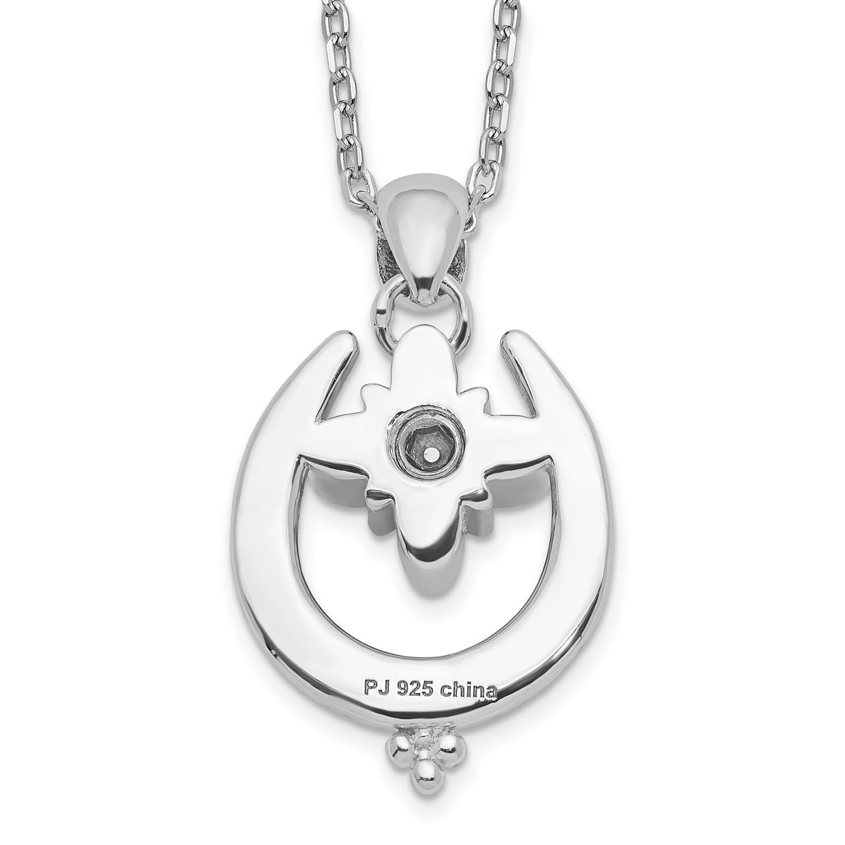 Horseshoe Ash Holder 18 inch Necklace Charm Pendant in Real 925 Sterling Silver