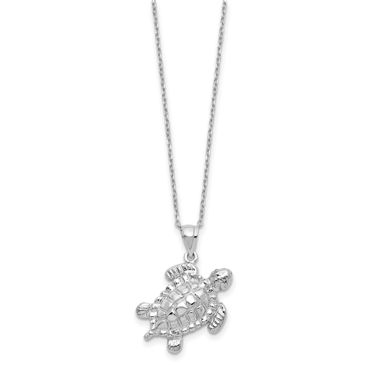 Turtle Ash Holder 18 inch Necklace Charm Pendant in Real 925 Sterling Silver