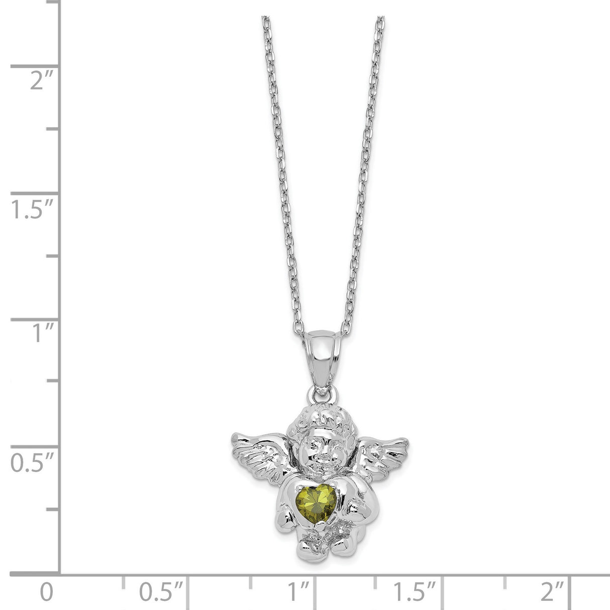 CZ Aug Birthstone Angel Ash Holder 18 inch Necklace Charm Pendant in Real 925 Sterling Silver