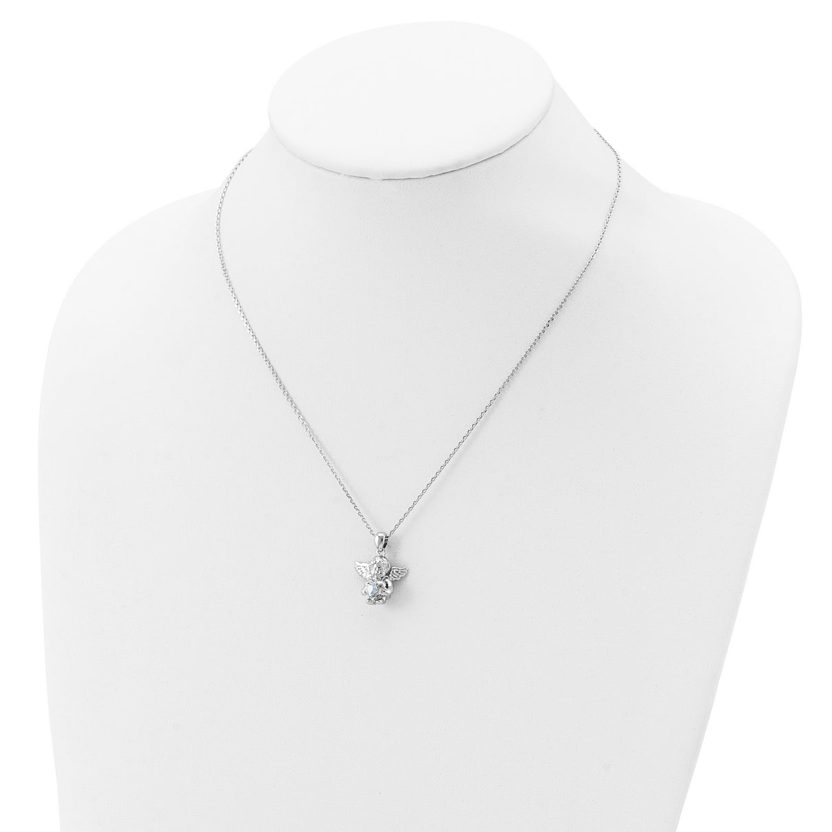 CZ June Birthstone Angel Ash Holder 18 inch Necklace Charm Pendant in Real 925 Sterling Silver
