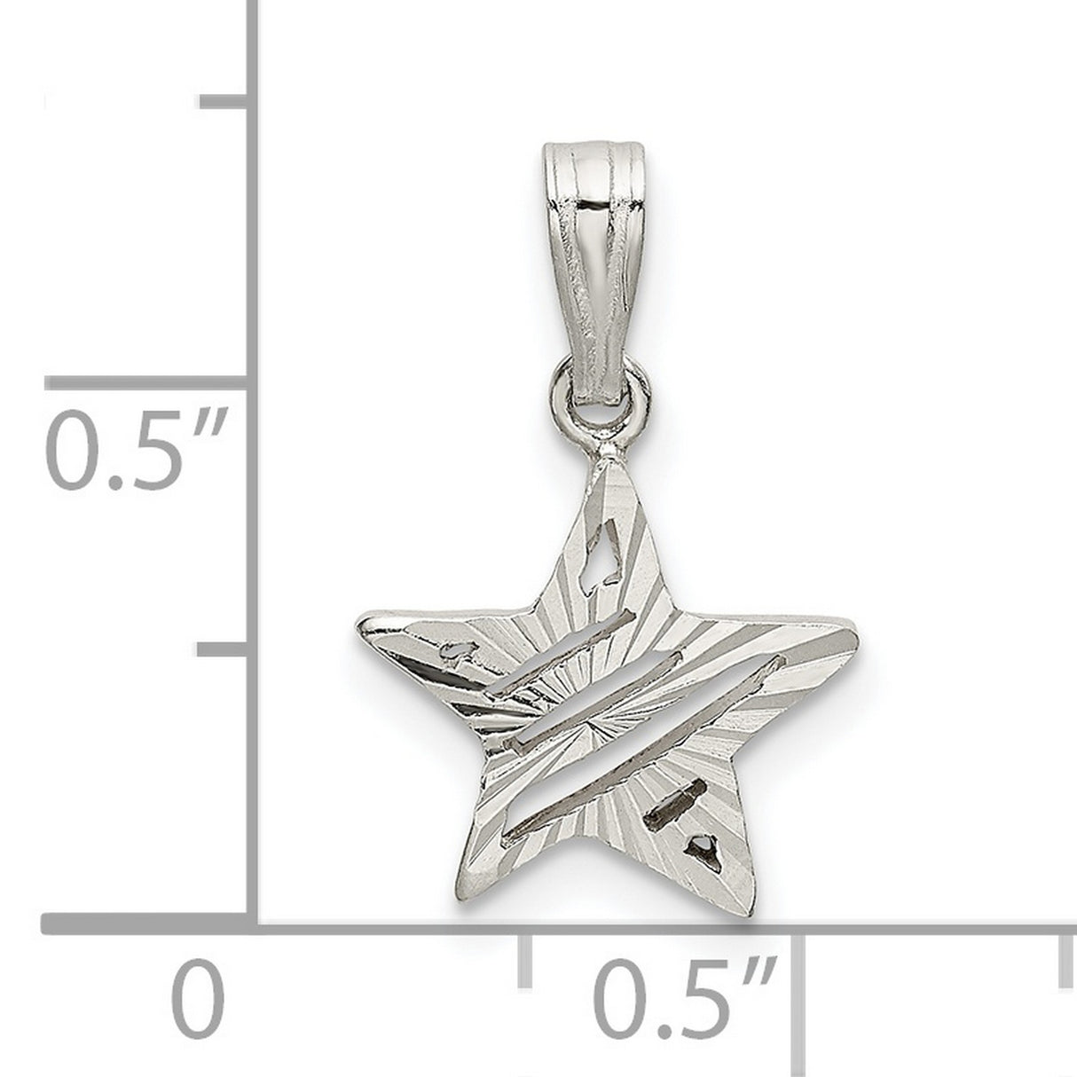 Sterling Silver Star Pendant with Cutout and Etched Detail, Celestial Minimalist Jewelry