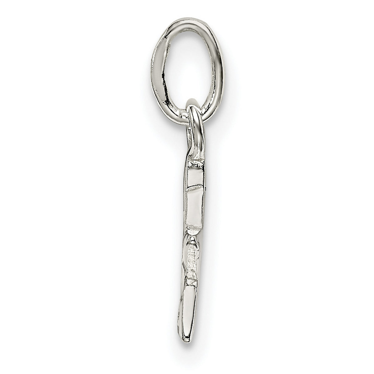 Sterling Silver Star Charm Pendant with Faceted Polished Finish, Celestial Symbol Design