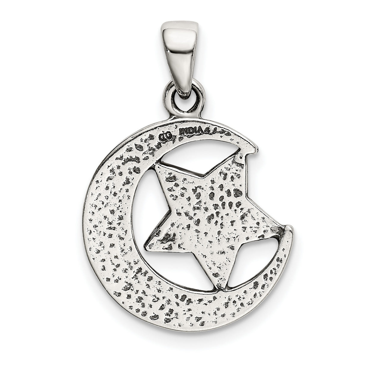 Sterling Silver Pendant with Moon and Star Design, Sentimental Celestial Jewelry for Women or Unisex