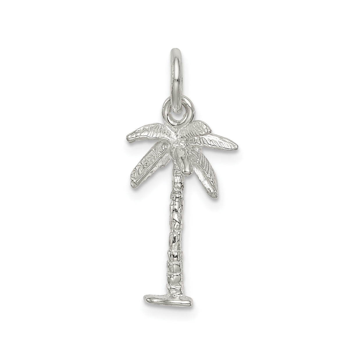 Sterling Silver Palm Tree Pendant, Tropical Island Charm, Beach Vacation Jewelry for Women or Unisex