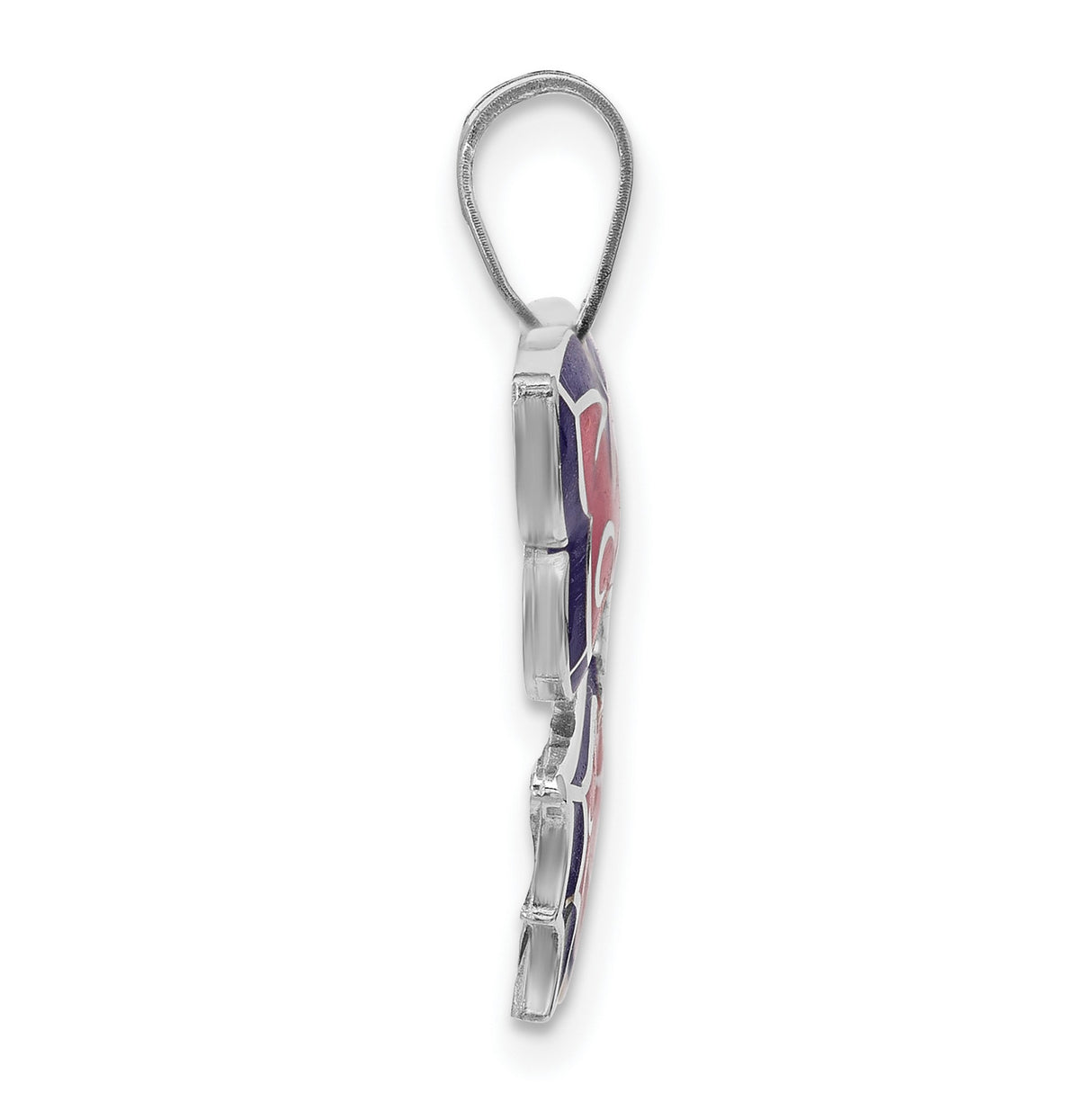 Sterling Silver Butterfly Pendant with Purple Pink Enamel Wings, Nature-Inspired Whimsical Design