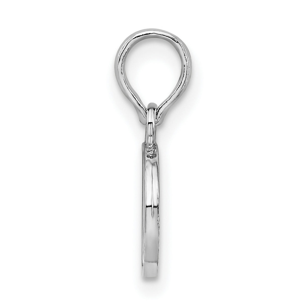 Sterling Silver Letter D Pendant Charm, Polished Serif Font Initial Jewelry for Women or Unisex