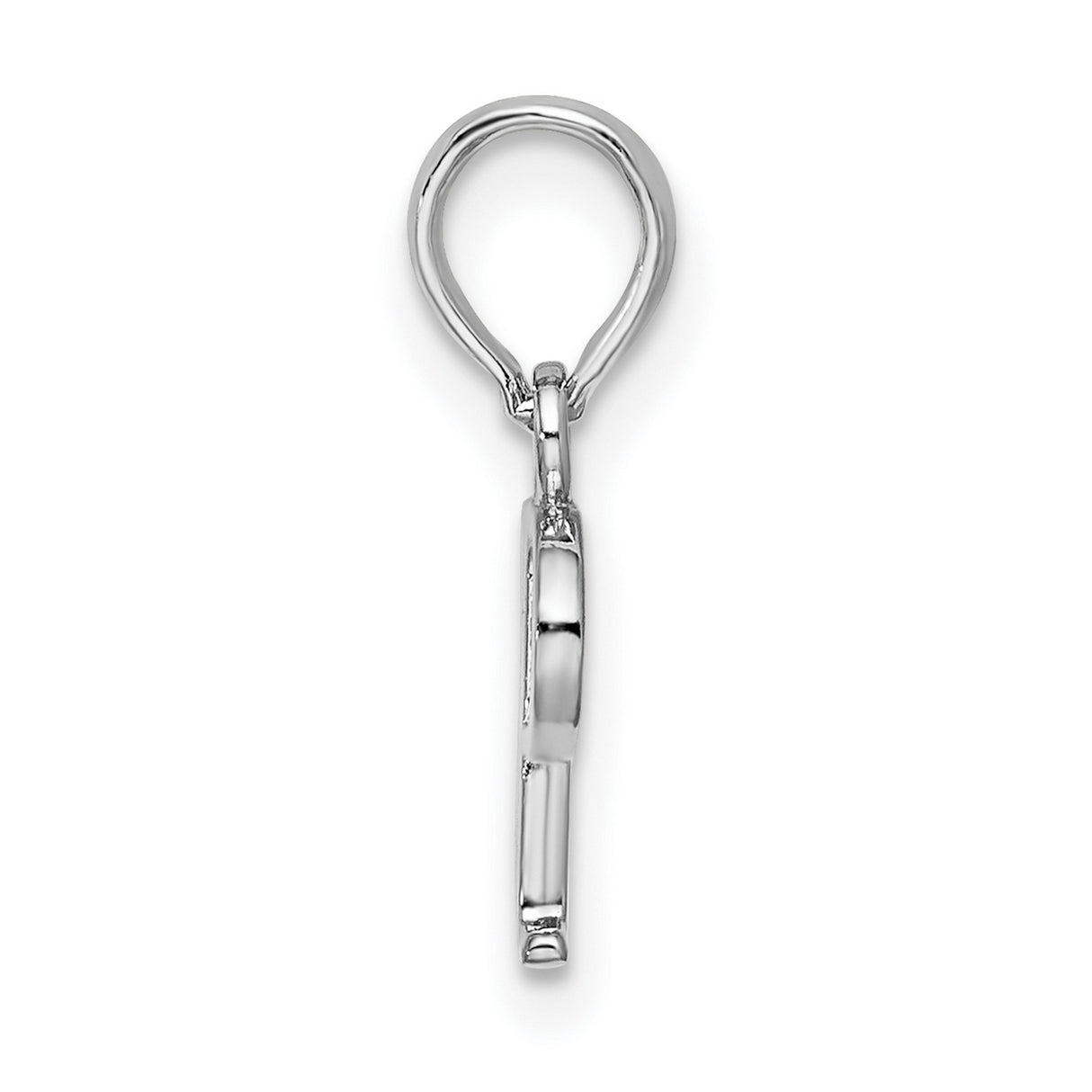 Sterling Silver Initial Pendant with Polished Block Letter P Design for Women