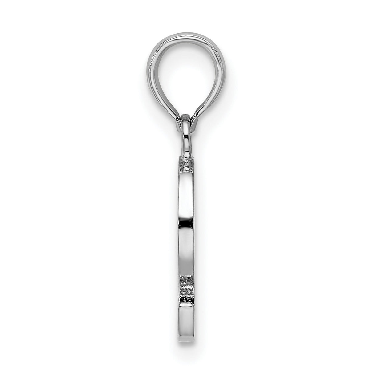 Sterling Silver Initial Q Pendant, Polished Openwork Letter Charm for Women