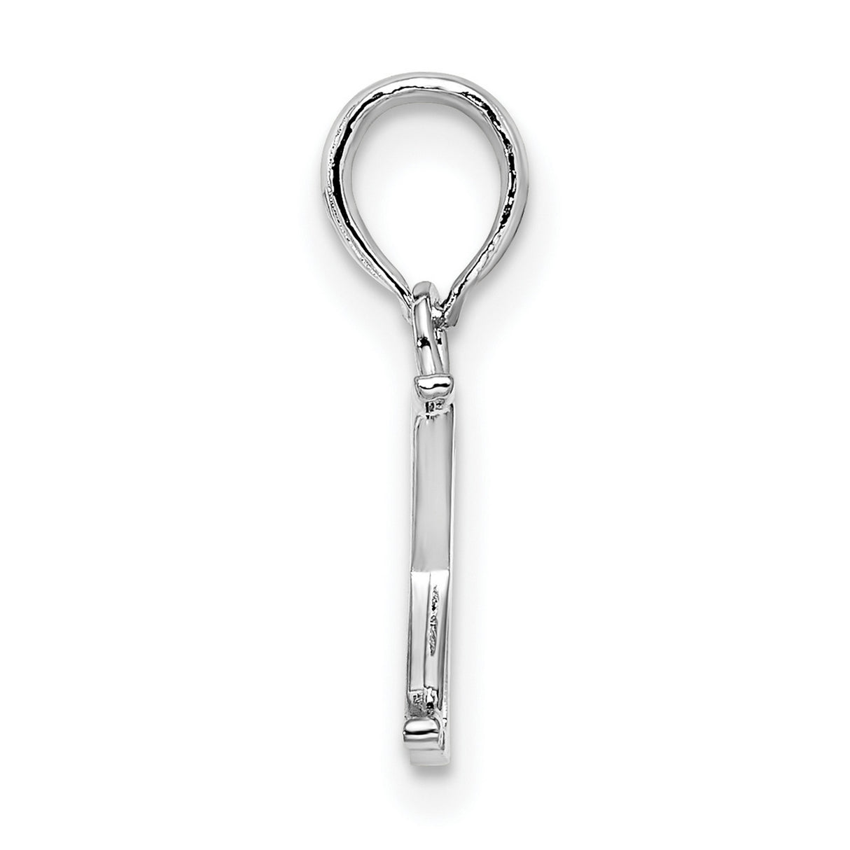 Sterling Silver Initial X Pendant Charm, Polished Block Letter Design, Unisex Monogram Jewelry