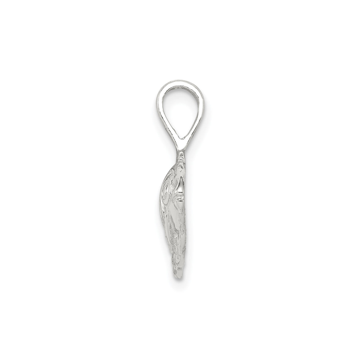 Sterling Silver Fish Pendant Charm with Detailed Scales and Fins, Christian Symbol Jewelry