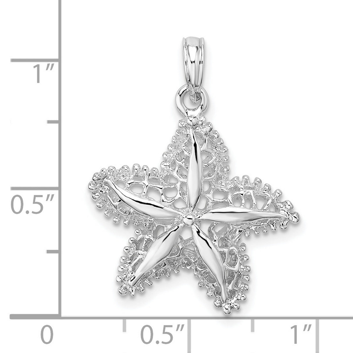 Sterling Silver Starfish Pendant with Filigree Design, Nautical Ocean Theme for Women