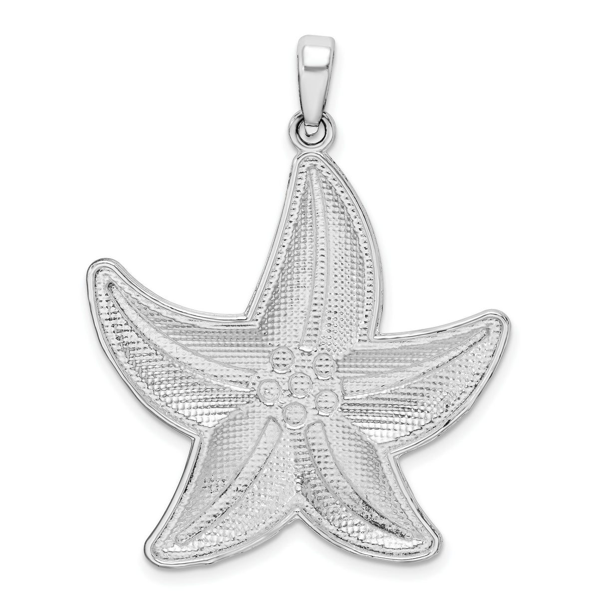 Sterling Silver Starfish Pendant with Diamond-Cut Textured Finish, Nautical Ocean Theme