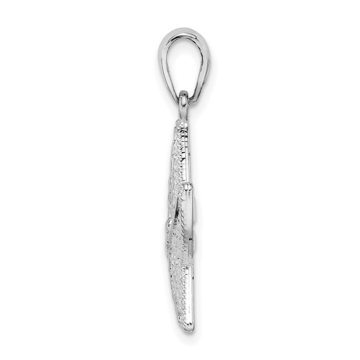 Sterling Silver Starfish Pendant with Textured and Polished Detailing, Nautical Sea Life Theme