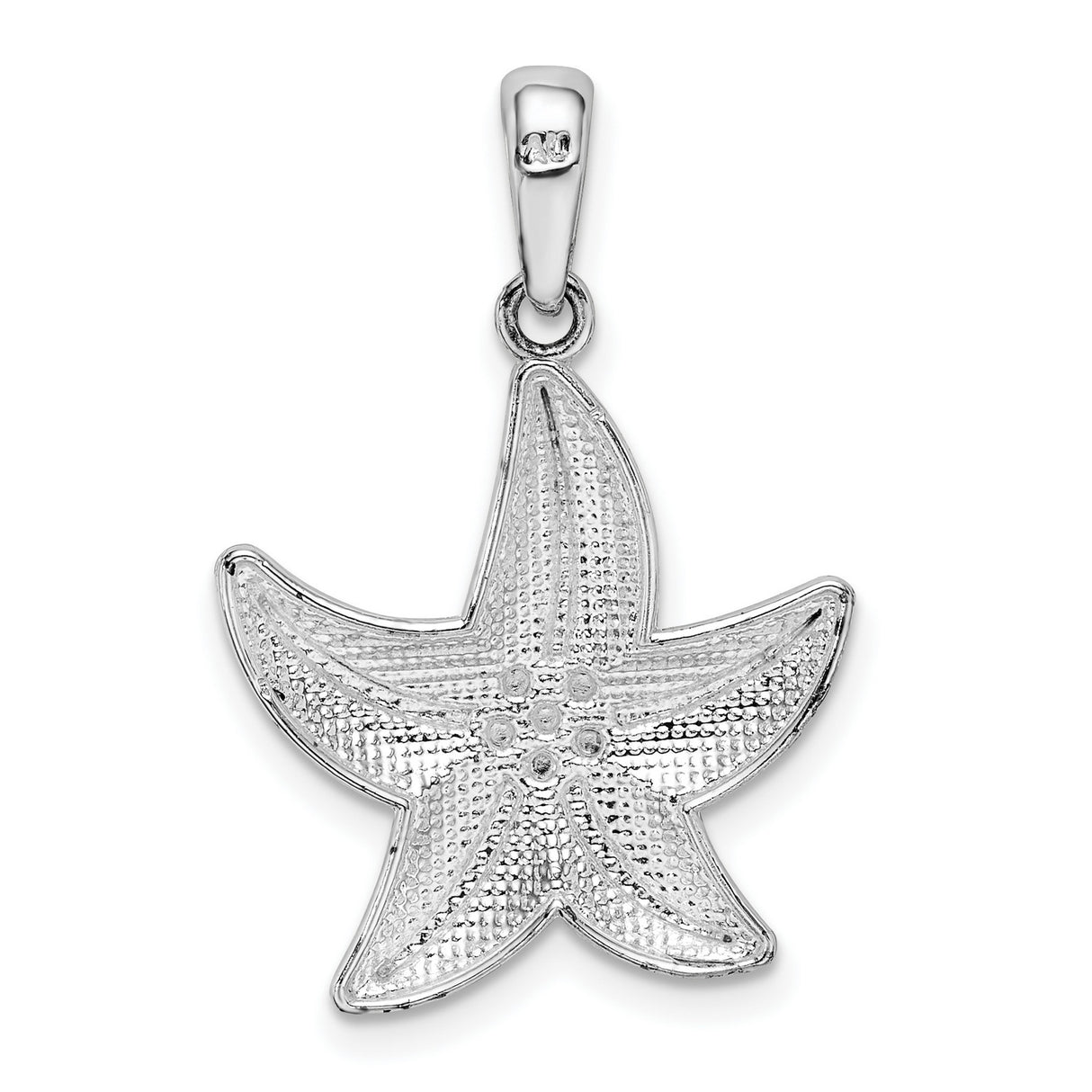 Sterling Silver Starfish Pendant with Textured and Polished Detailing, Nautical Sea Life Theme
