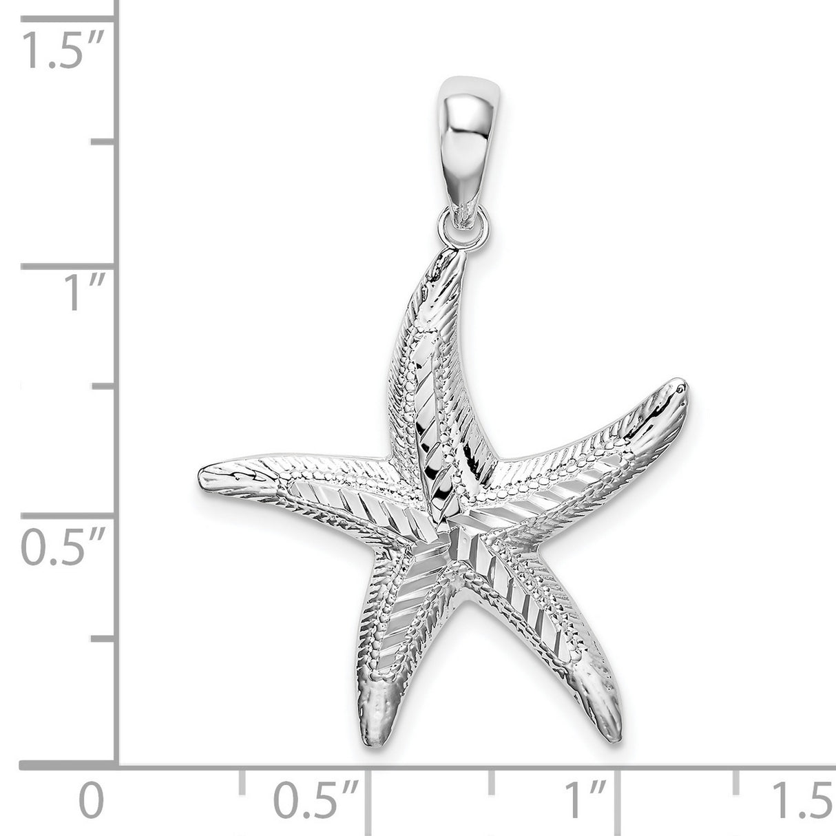 Sterling Silver Starfish Pendant with Textured Detailing, Ocean-Inspired Coastal Jewelry