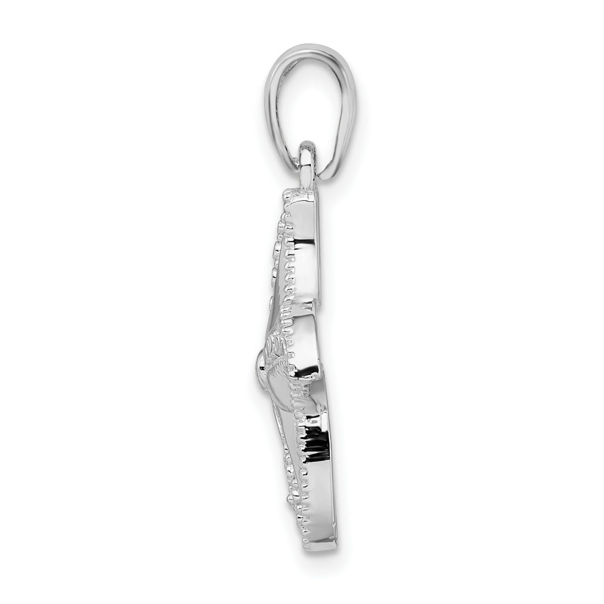 Sterling Silver Starfish Pendant with Textured Detailing and Ocean Theme