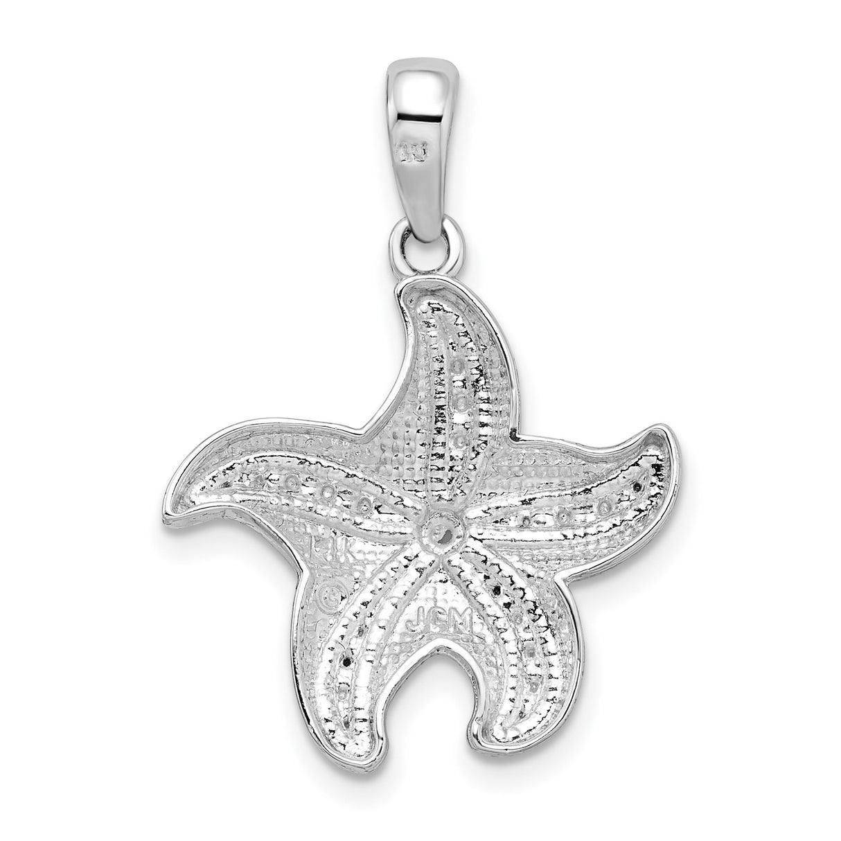 Sterling Silver Starfish Pendant with Textured Detailing and Ocean Theme