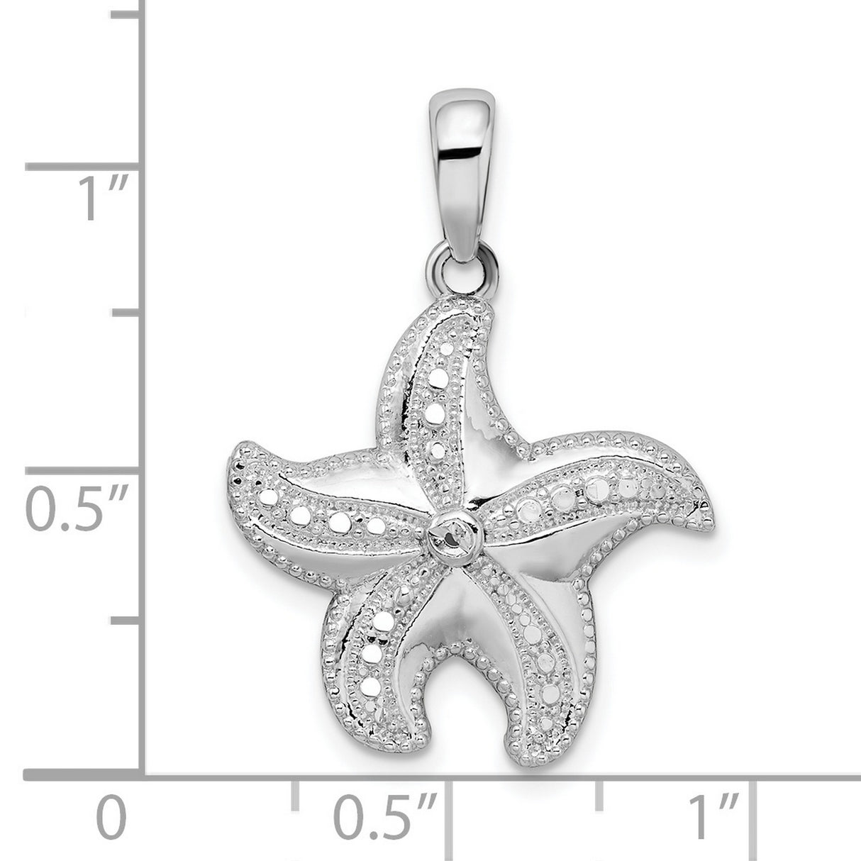 Sterling Silver Starfish Pendant with Textured Detailing and Ocean Theme