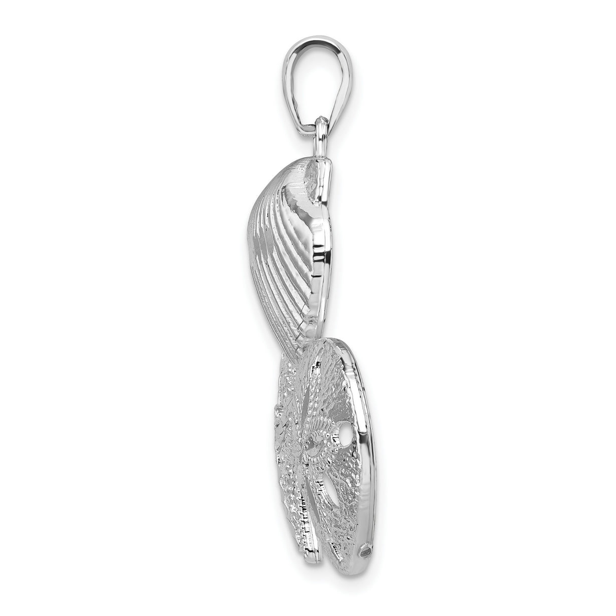 Polished Diamond-Cut Sea Life Charm Pendant in Real 925 Sterling Silver