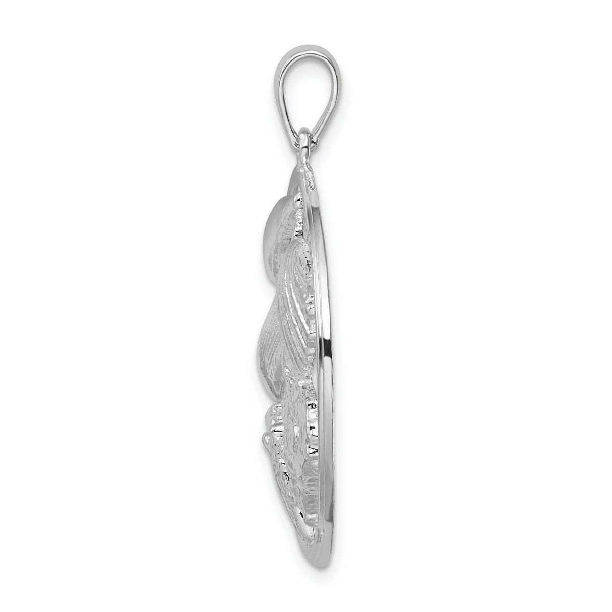 Sterling Silver Seashell Pendant with Open Frame Ocean-Inspired Design
