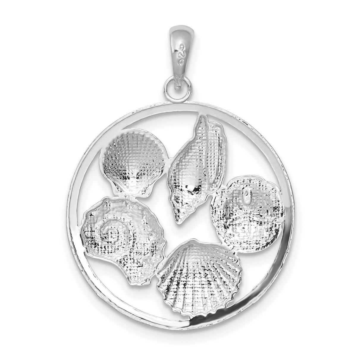 Sterling Silver Pendant with Seashells and Sand Dollar, Ocean Inspired Coastal Jewelry