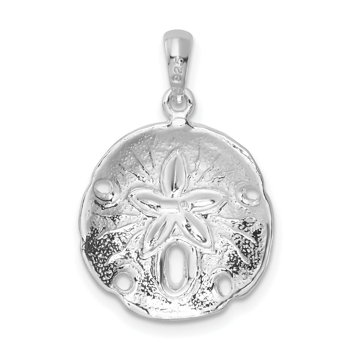 Sterling Silver Sand Dollar Pendant with Detailed Sea Life Nautical Design for Women