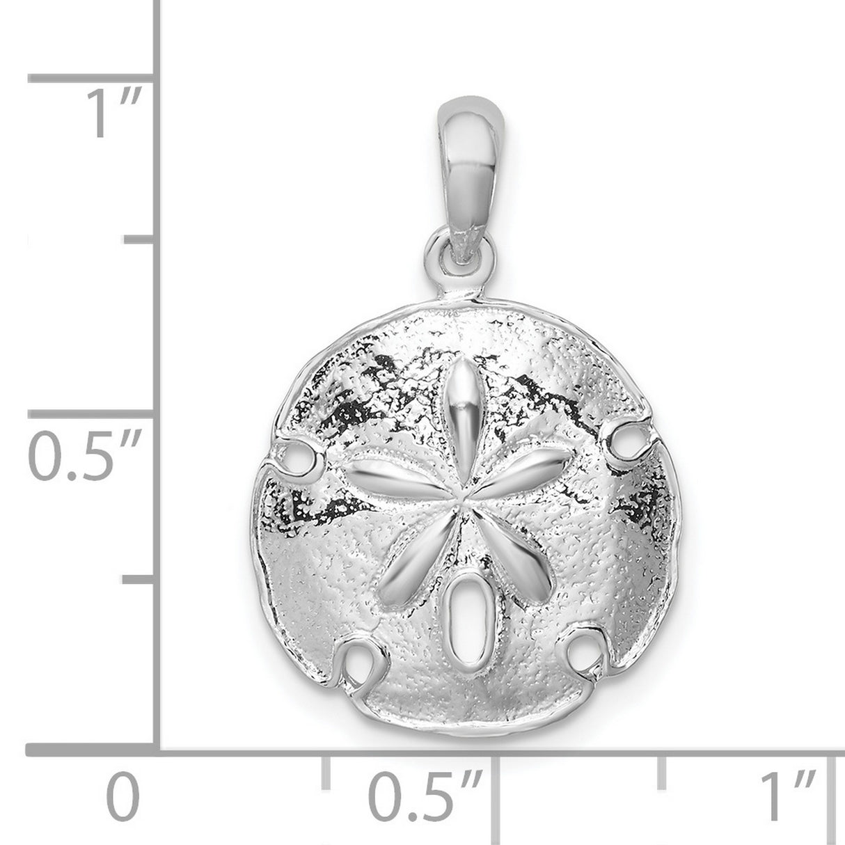 Sterling Silver Sand Dollar Pendant with Detailed Sea Life Nautical Design for Women
