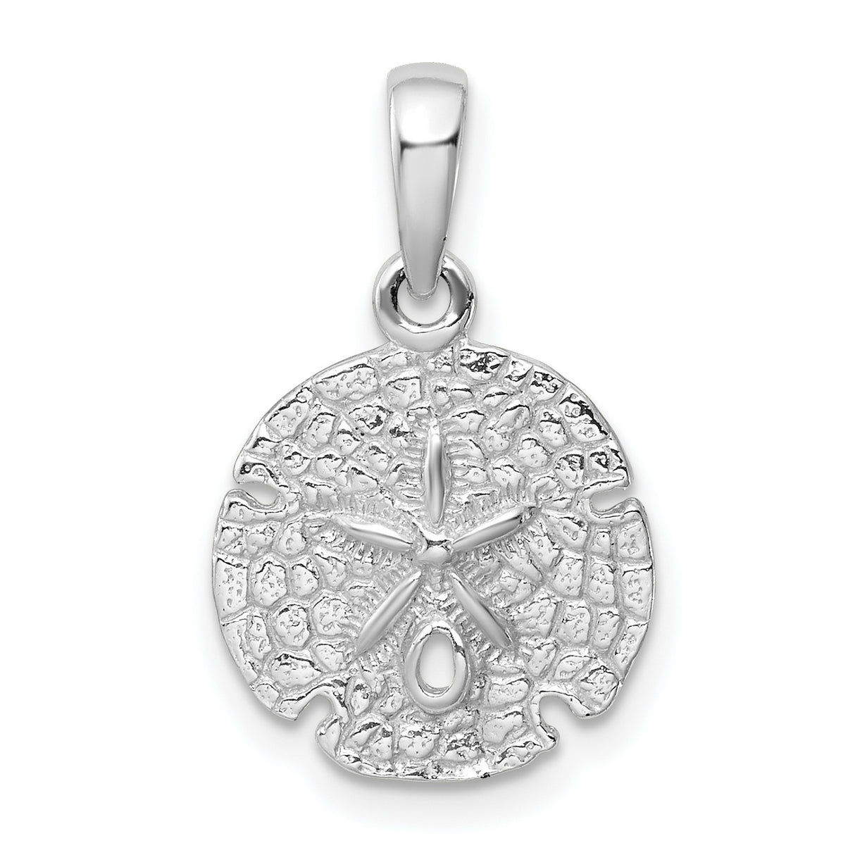 Sterling Silver Sand Dollar Pendant with Detailed Ocean Design, Coastal Sea Life Charm for Women