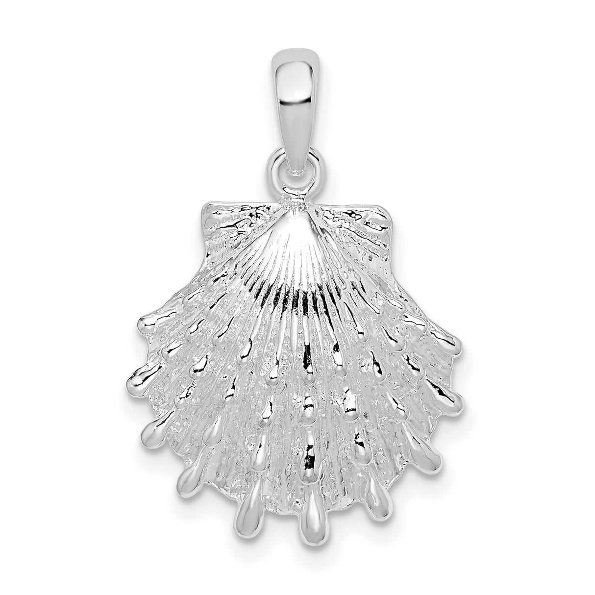 Sterling Silver Scallop Shell Pendant, Camino de Santiago Coastal Christian Travel Charm