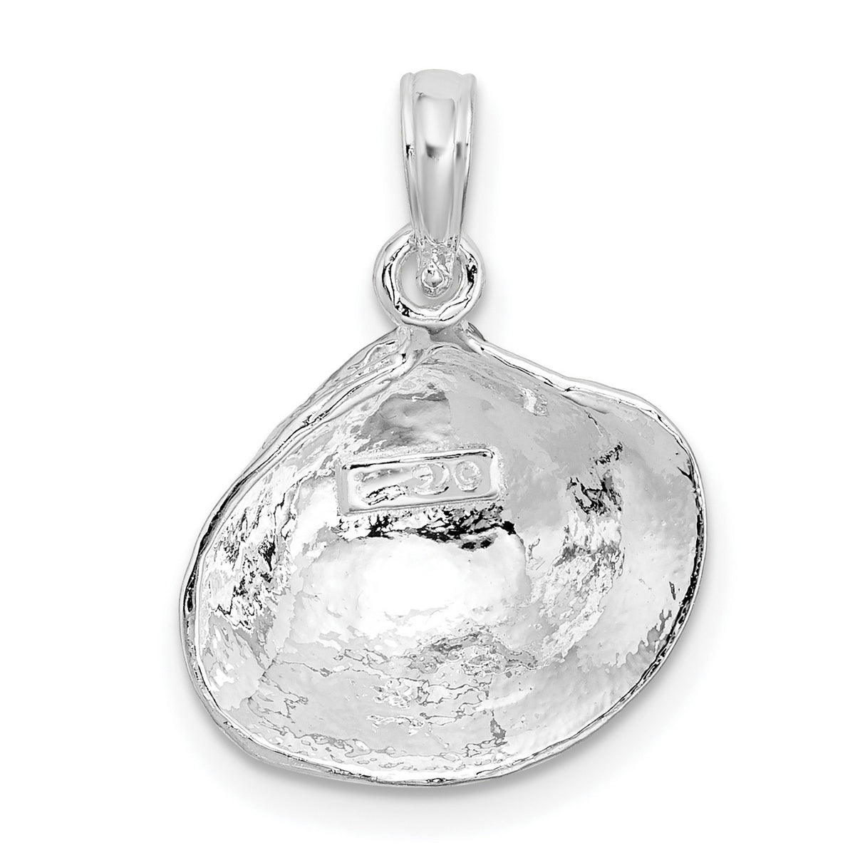 Sterling Silver Seashell Pendant, Detailed Clam Shell Design, Ocean Themed Beach Jewelry for Women