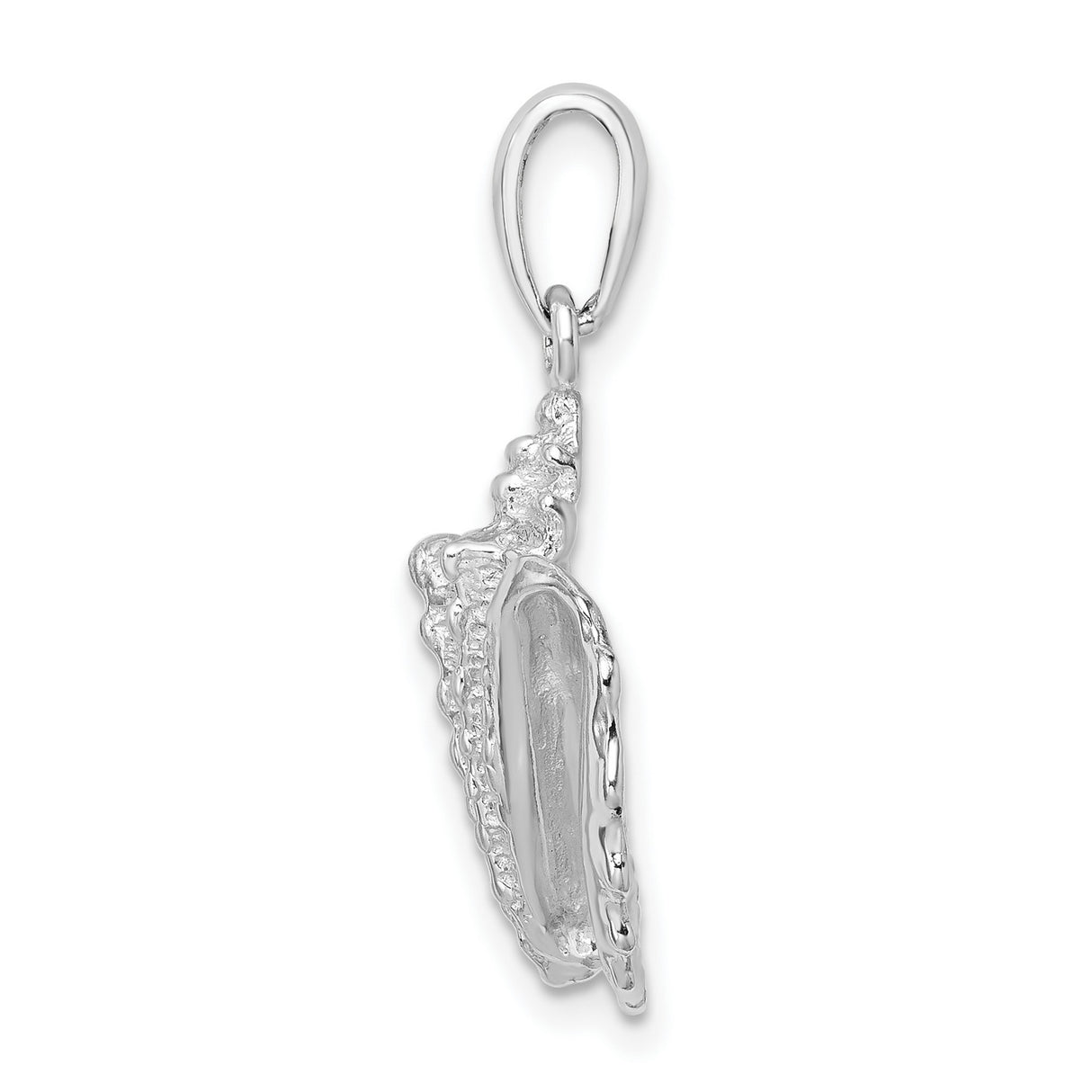 Sterling Silver Conch Shell Pendant with Detailed Nautical Ocean-Inspired Design for Women