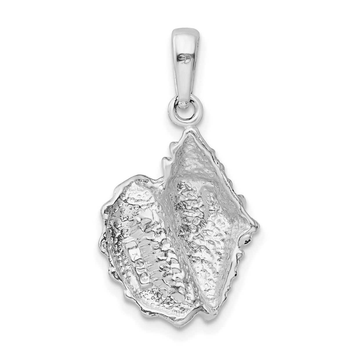 Sterling Silver Conch Shell Pendant with Detailed Nautical Ocean-Inspired Design for Women
