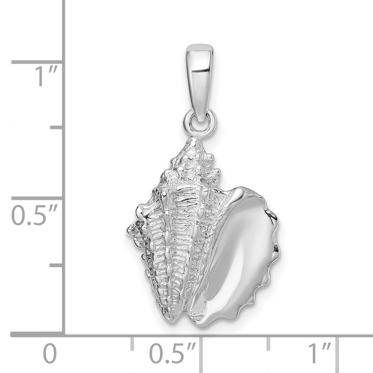 Sterling Silver Conch Shell Pendant with Detailed Nautical Ocean-Inspired Design for Women
