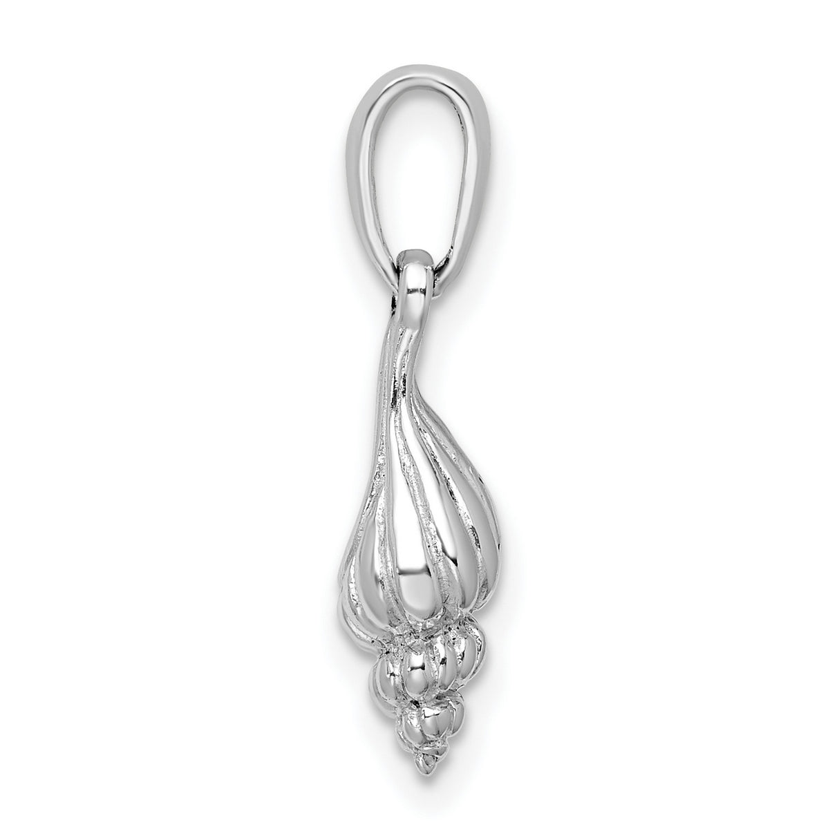 Sterling Silver Ocean Pendant with Detailed Conch Shell Design, Nautical Jewelry for Women