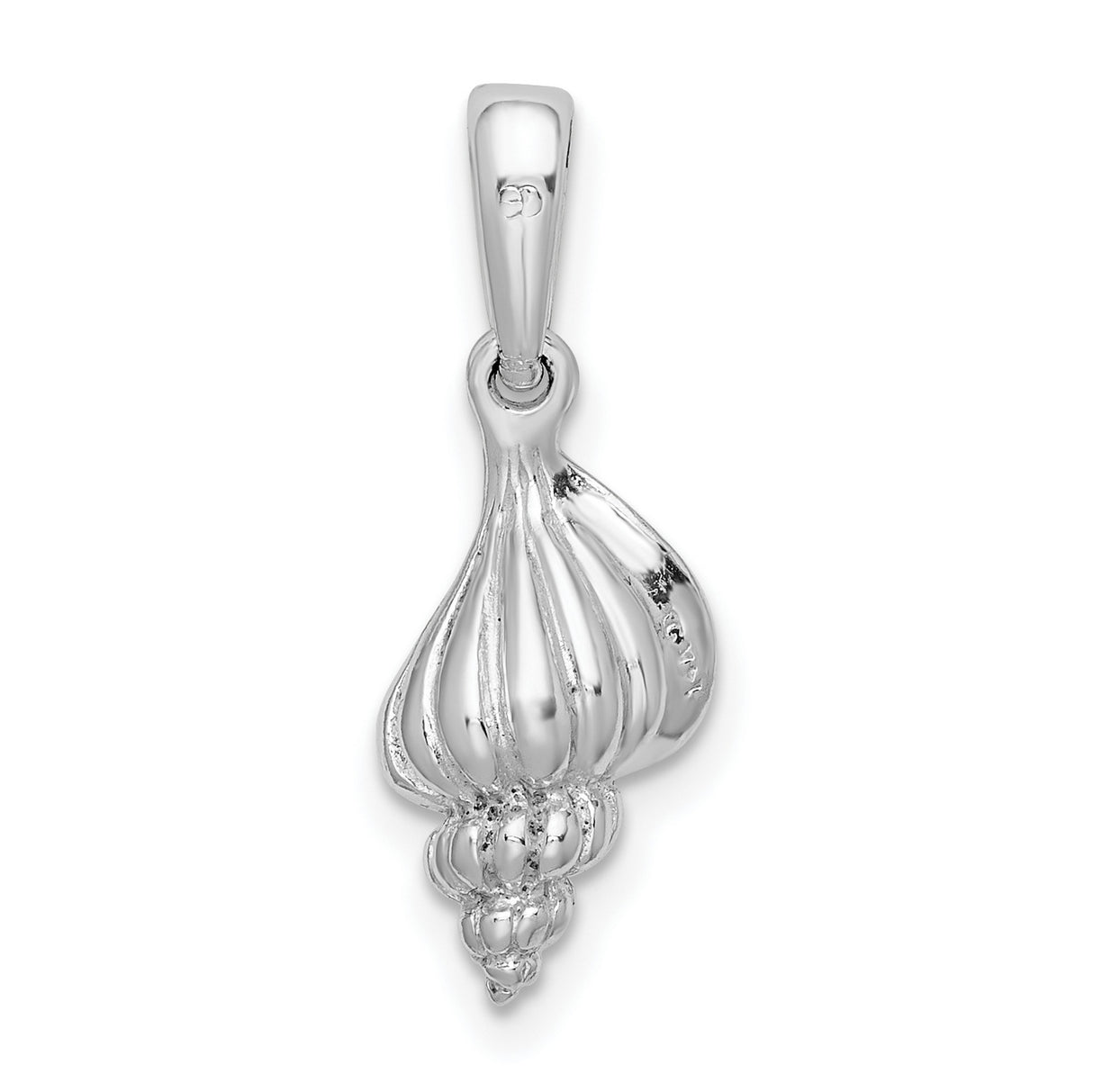 Sterling Silver Ocean Pendant with Detailed Conch Shell Design, Nautical Jewelry for Women