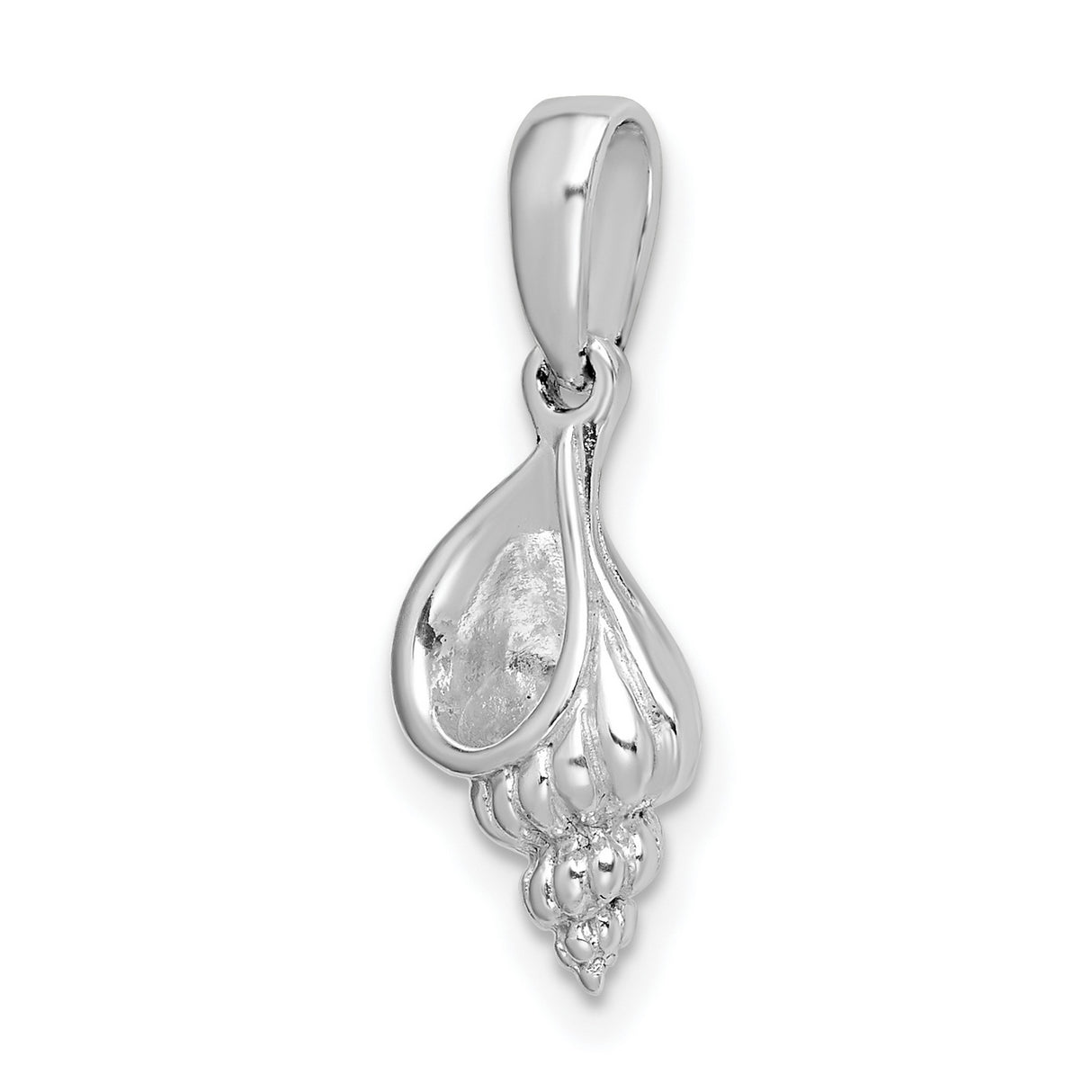 Sterling Silver Ocean Pendant with Detailed Conch Shell Design, Nautical Jewelry for Women