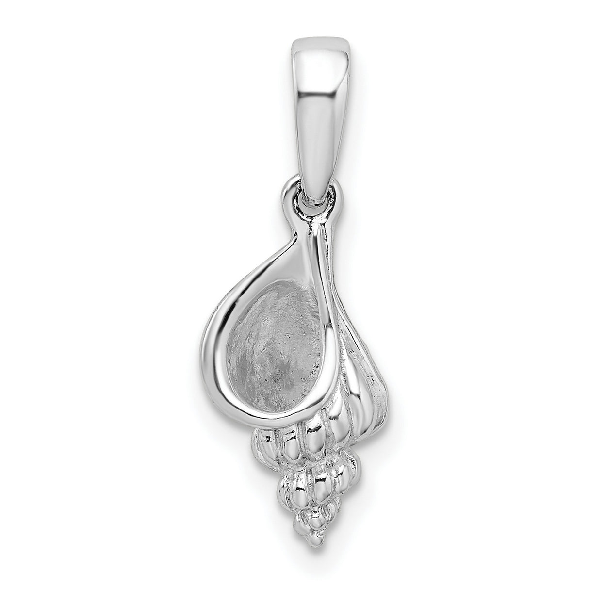 Sterling Silver Ocean Pendant with Detailed Conch Shell Design, Nautical Jewelry for Women