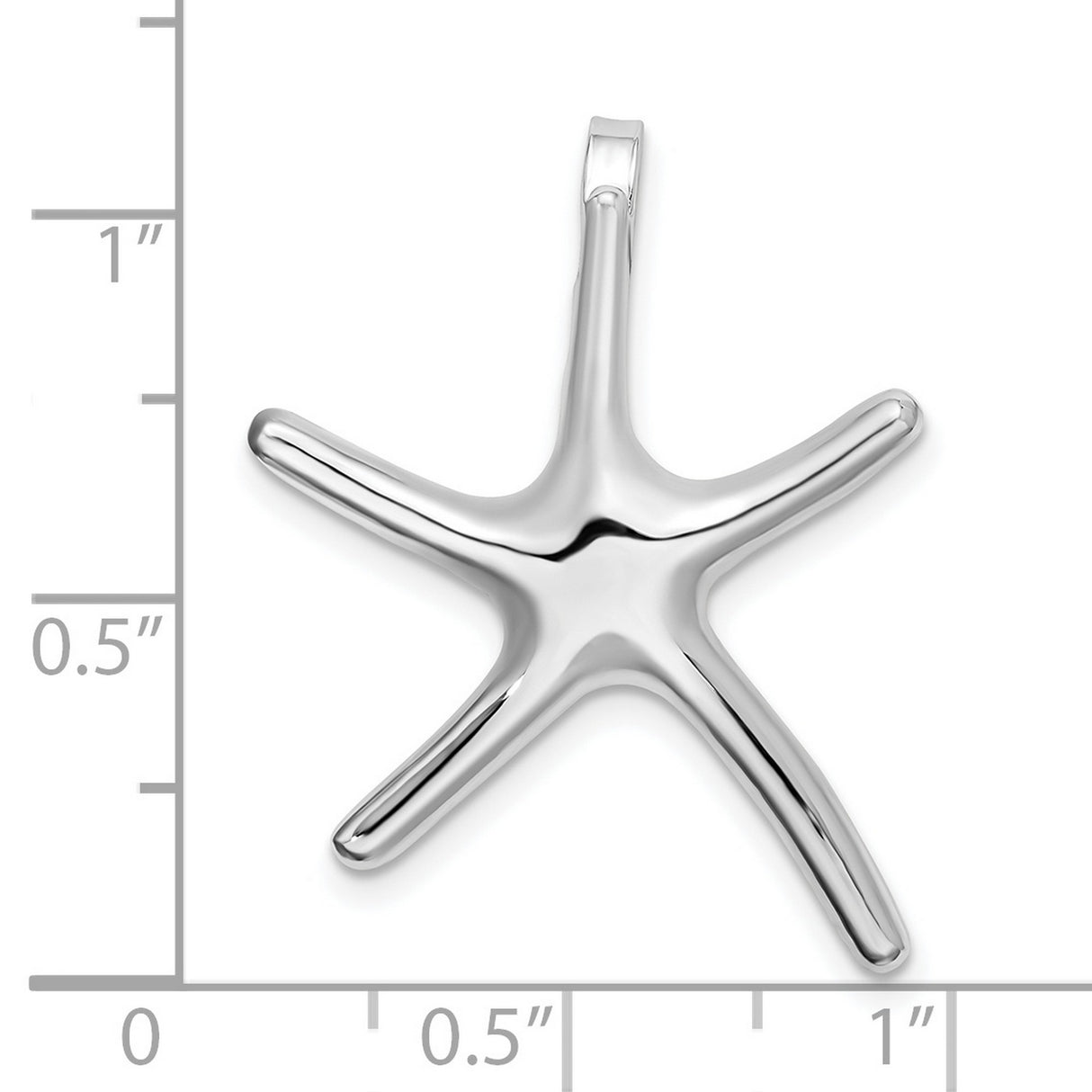 Polished Dancing Starfish Slide Charm Pendant in Real 925 Sterling Silver